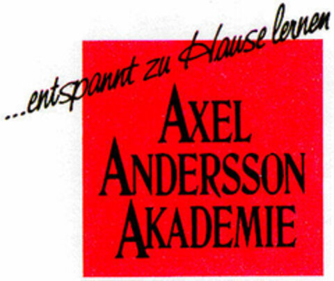 AXEL ANDERSSON AKADEMIE ...entspannt zu Hause lernen Logo (DPMA, 30.03.1988)