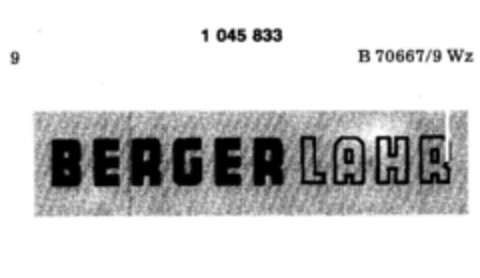 BERGER LAHR Logo (DPMA, 03.07.1982)