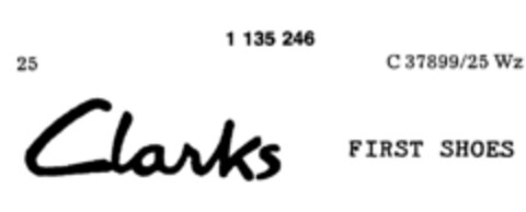 Clarks FIRST SHOES Logo (DPMA, 07/22/1988)