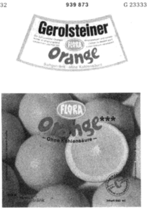 Gerolsteiner FLORA Orange Logo (DPMA, 08/09/1974)