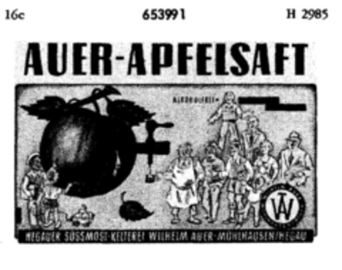AUER-APFELSAFT Logo (DPMA, 24.07.1951)