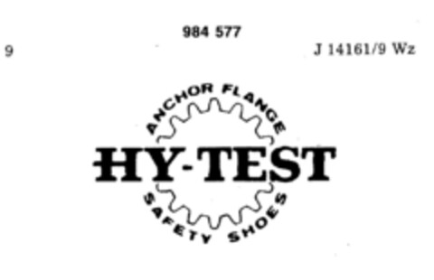 HY-TEST ANCHOR FLANGE SAFETY SHOES Logo (DPMA, 22.07.1978)