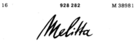 Melitta Logo (DPMA, 16.03.1974)