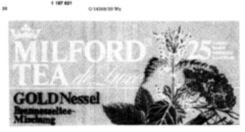 MILFORD  TEA de Luxe GOLD Nessel Brenesseltee-Mischung Logo (DPMA, 06.03.1990)