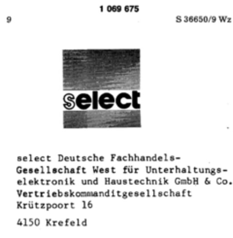 select Logo (DPMA, 01.09.1981)