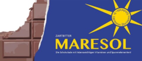 ZARTBITTER MARESOL Die Schokolade mit lebenswichtigen Vitaminen und Spurenelementen! Logo (DPMA, 13.10.2017)