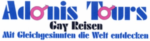 Adonis Tours Gay Reisen Mit Gleichgesinnten die Welt entdecken Logo (DPMA, 13.07.2004)