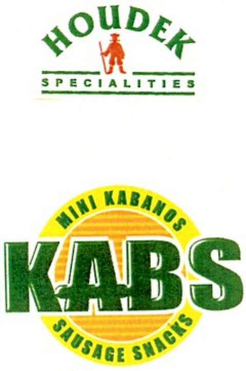HOUDEK SPECIALITIES MINI KABANOS KABS SAUSAGE SNACKS Logo (DPMA, 02.09.2004)