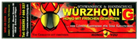SCHWANBECK & HANDSCHUG's WÜRZHONI-G HONIG MIT FRISCHEN GEWÜRZEN Logo (DPMA, 08.08.2007)
