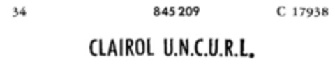 CLAIROL U.N.C.U.R.L. Logo (DPMA, 02/15/1967)