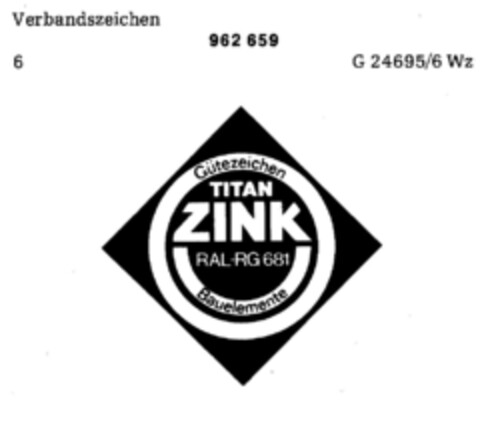 TITAN ZINK RAL-RG Logo (DPMA, 03.09.1976)