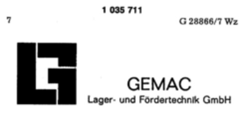 G GEMAC Lager- und Fördertechnik GmbH Logo (DPMA, 13.06.1981)