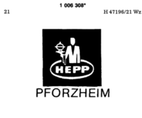 HEPP PFORZHEIM Logo (DPMA, 01.03.1980)