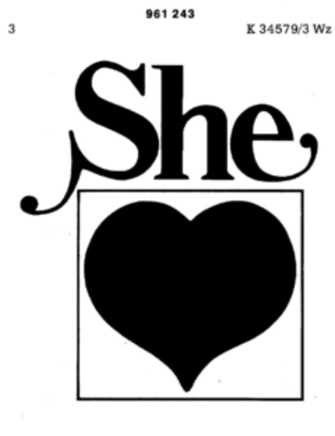 She Logo (DPMA, 22.05.1973)