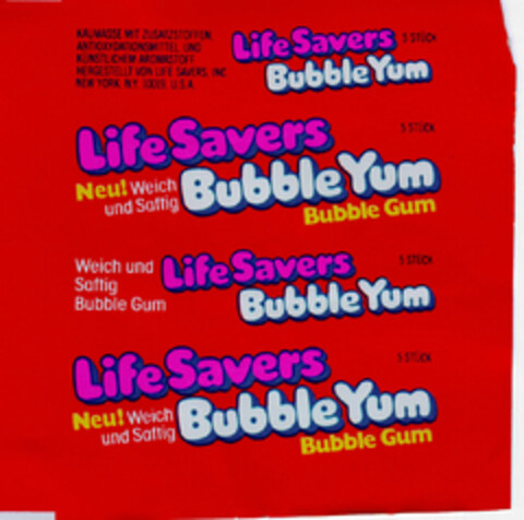 Life Savers Bubble Yum Logo (DPMA, 29.04.1980)