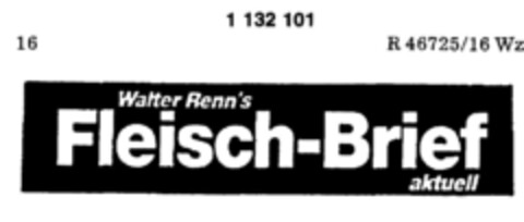 Walter Renn`s Fleisch-Brief aktuell Logo (DPMA, 05/24/1988)