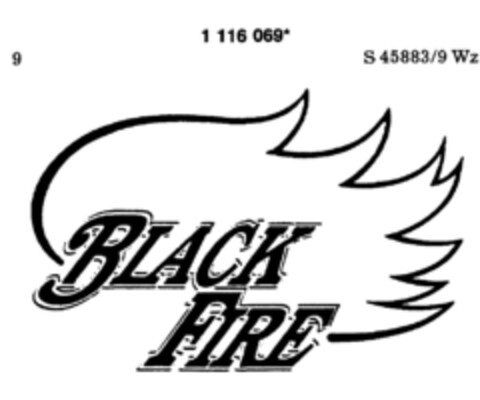 BLACK FIRE Logo (DPMA, 12/15/1987)