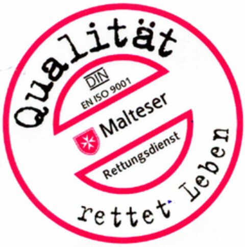 Qualität rettet Leben Malteser Rettungsdienst Logo (DPMA, 13.04.2000)