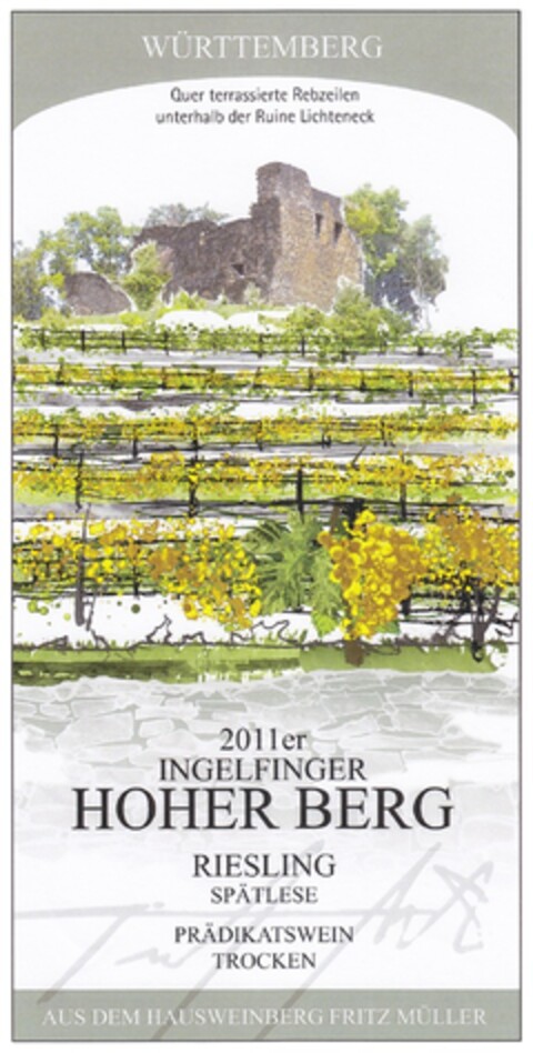 2011er INGELFINGER HOHER BERG RIESLING SPÄTLESE Logo (DPMA, 29.09.2011)