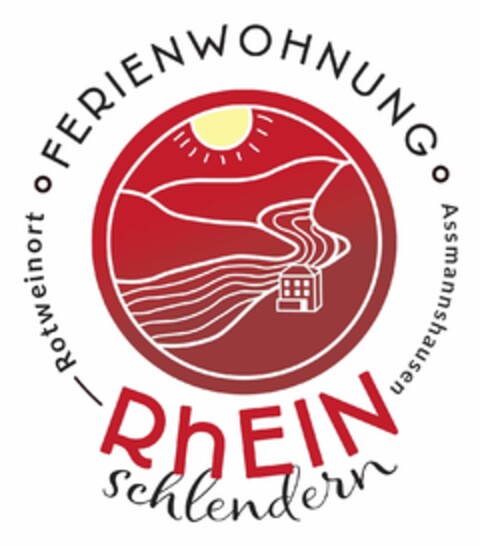 o FERIENWOHNUNG o RhEIN schlendern - Rotweinort Assmannshausen Logo (DPMA, 06.06.2025)
