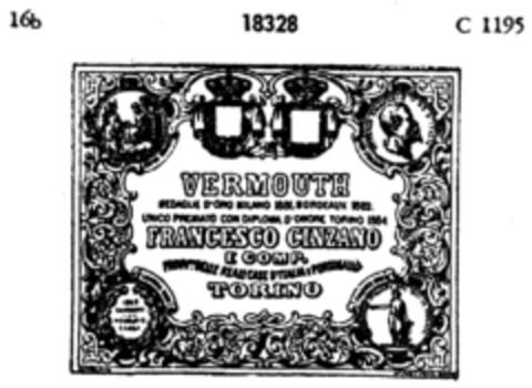 VERMOUTH FRANCESCO CINZANO Logo (DPMA, 18.03.1896)