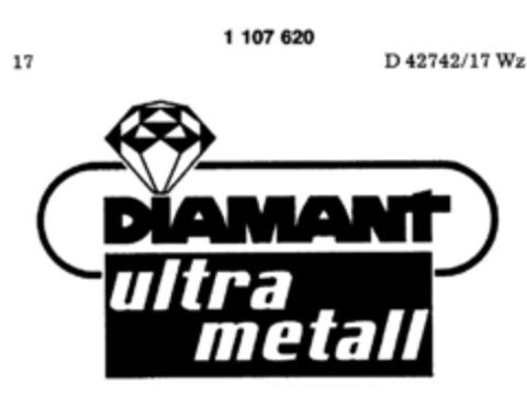 DIAMANT ultra metall Logo (DPMA, 14.11.1986)