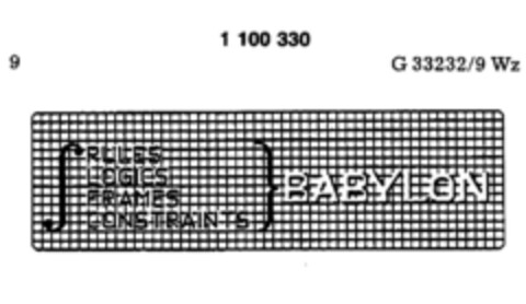 RULES LOGIES FRAMES CONSTRAINTS BABYLON Logo (DPMA, 05.05.1986)