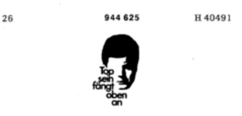 Top sein fängt oben an Logo (DPMA, 14.05.1975)