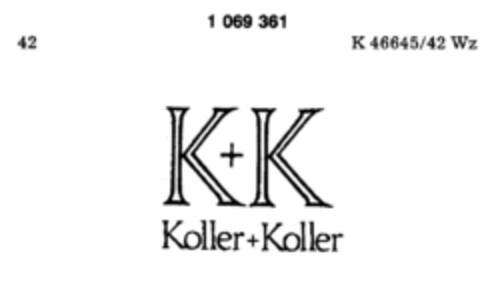 K+K Koller+Koller Logo (DPMA, 01.02.1984)
