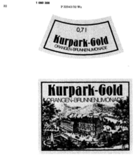 Kurpark-Gold ORANGEN-BRUNNENLIMONADE Logo (DPMA, 03/21/1985)