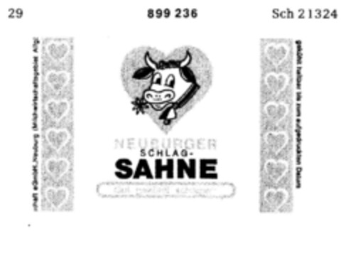 NEUBURGER SCHLAG-SAHNE Gut gekühlt schlagen Logo (DPMA, 15.03.1969)