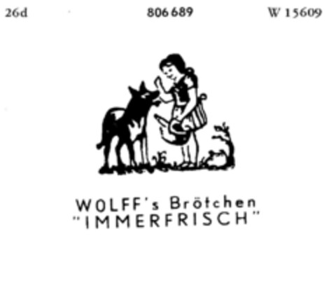 WOLFF`S Brötchen "IMMERFRISCH" Logo (DPMA, 01/15/1964)