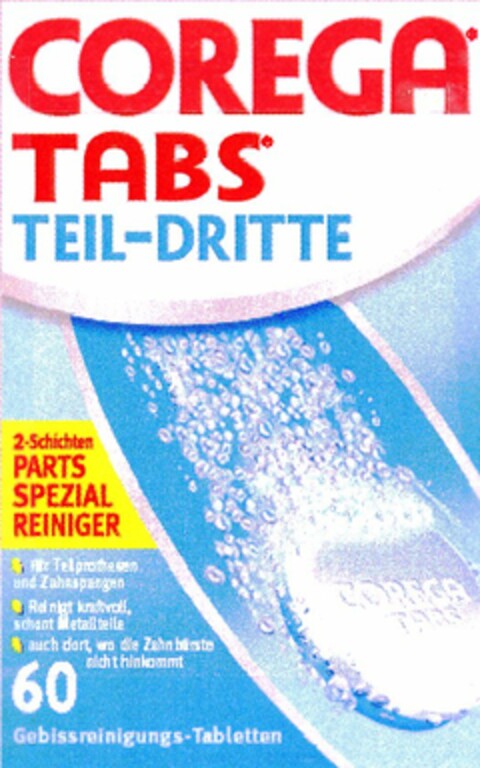 COREGA TABS TEIL-DRITTE Logo (DPMA, 10.03.2005)