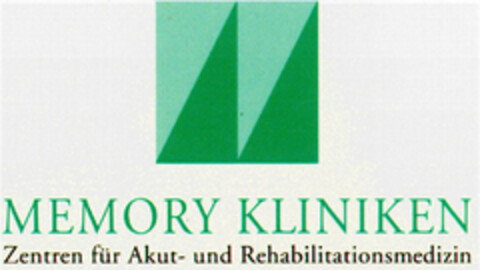 MEMORY KLINIKEN Zentren für Akut- und Rehabilitationsmedizin Logo (DPMA, 04/07/1995)