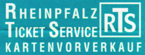 RTS RHEINPFALZ TICKET SERVICE KARTENVORVERKAUF Logo (DPMA, 14.08.1996)