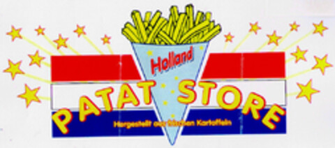 Holland PATAT STORE Hergestellt aus frischen Kartoffeln Logo (DPMA, 08.01.1997)