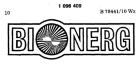 BIONERG Logo (DPMA, 02.01.1986)