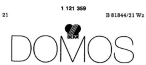 BEKA DOMOS Logo (DPMA, 21.05.1987)