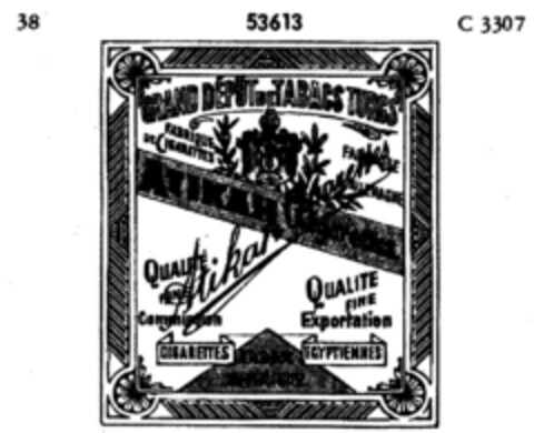 ATIKAH Cigarettes Logo (DPMA, 09/18/1901)