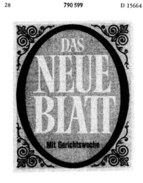 DAS NEUE BLATT Mit Gerichtswoche Logo (DPMA, 20.05.1963)