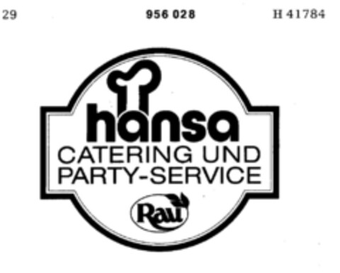 hansa CATERING UND PARTY-SERVICE Logo (DPMA, 10.05.1976)