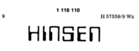 HINSEN Logo (DPMA, 25.03.1987)