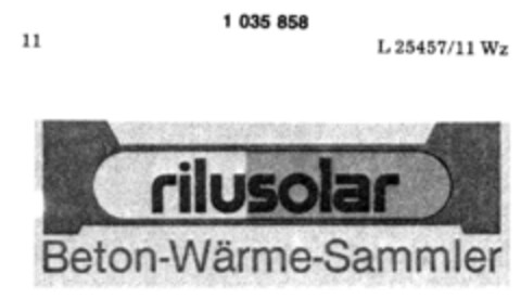 rilusolar Beton-Wärme-Sammler Logo (DPMA, 15.12.1981)