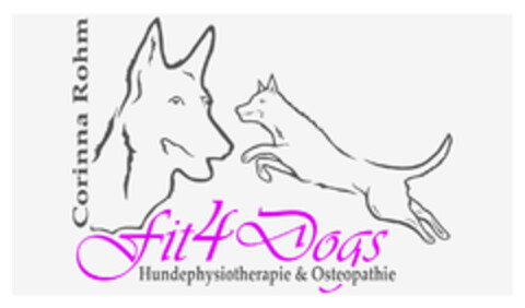 Corinna Rohm fit4Dogs Hundephysiotherapie & Osteopathie Logo (DPMA, 09.05.2020)