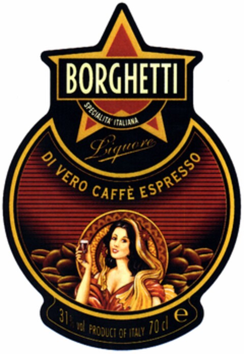 BORGHETTI DI VERO CAFFE ESPRESSO Logo (DPMA, 16.09.2004)