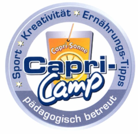 Capri-Camp Sport Kreativität Ernährungs-Tipps pädagogisch betreut Logo (DPMA, 17.08.2005)