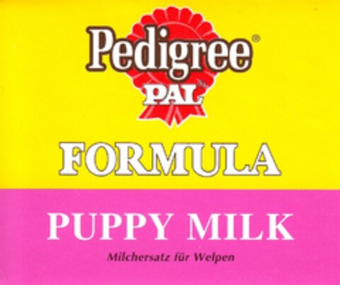 Pedigree PAL FORMULA PUPPY MILK Logo (DPMA, 13.07.1994)