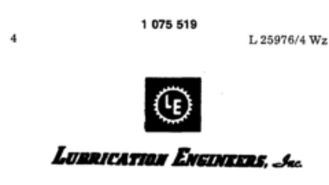 LE LUBRICATION ENGINEERS, Inc. Logo (DPMA, 16.09.1982)