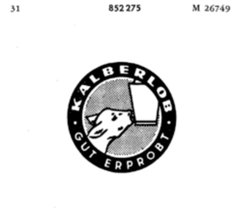 KÄLBERLOB GUT ERPROBT Logo (DPMA, 10/06/1966)