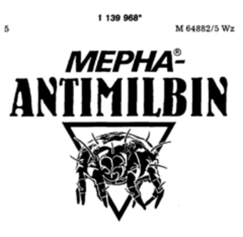 MEPHA-ANTIMILBIN Logo (DPMA, 04/12/1989)